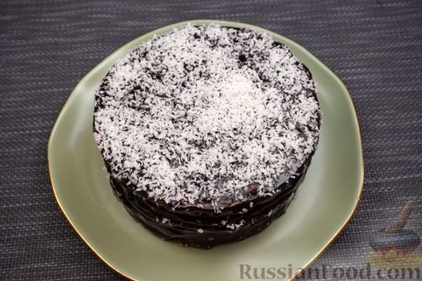 Медовый торт на сковороде, с шоколадным кремом